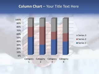 Two People Shaking Hands In Front Of A Group Of People PowerPoint Template