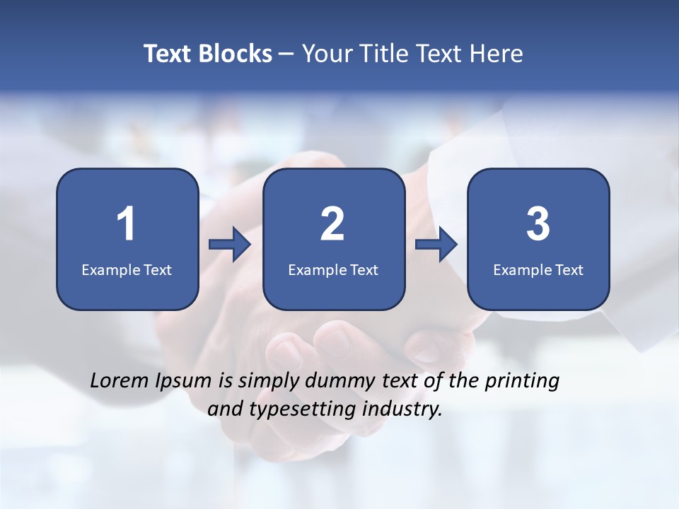 Two People Shaking Hands In Front Of A Group Of People PowerPoint Template