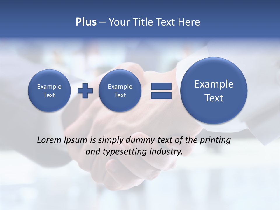 Two People Shaking Hands In Front Of A Group Of People PowerPoint Template