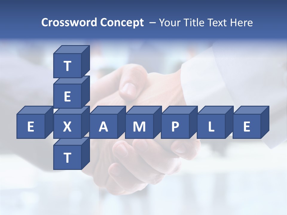 Two People Shaking Hands In Front Of A Group Of People PowerPoint Template