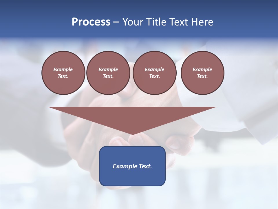 Two People Shaking Hands In Front Of A Group Of People PowerPoint Template