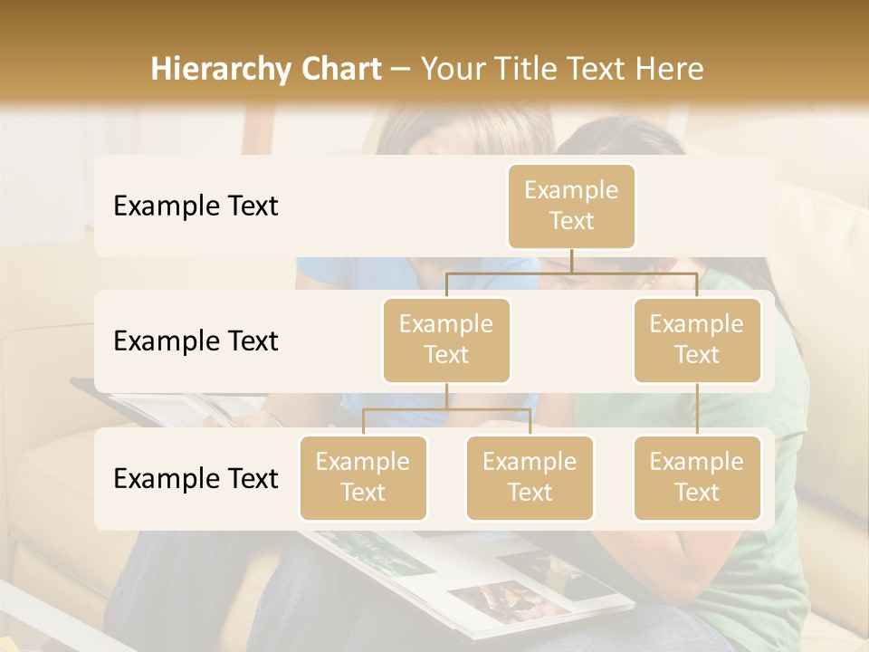 Two Women Sitting On A Couch Looking At A Magazine PowerPoint Template