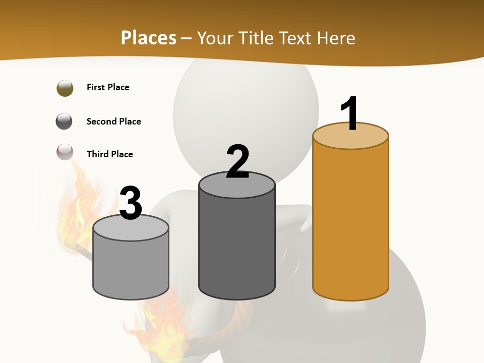 A Person Sitting On A Ball With A Fire In It PowerPoint Template