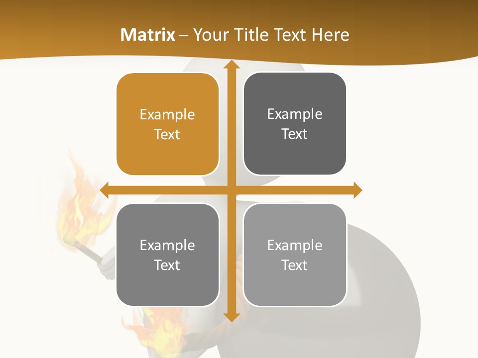 A Person Sitting On A Ball With A Fire In It PowerPoint Template