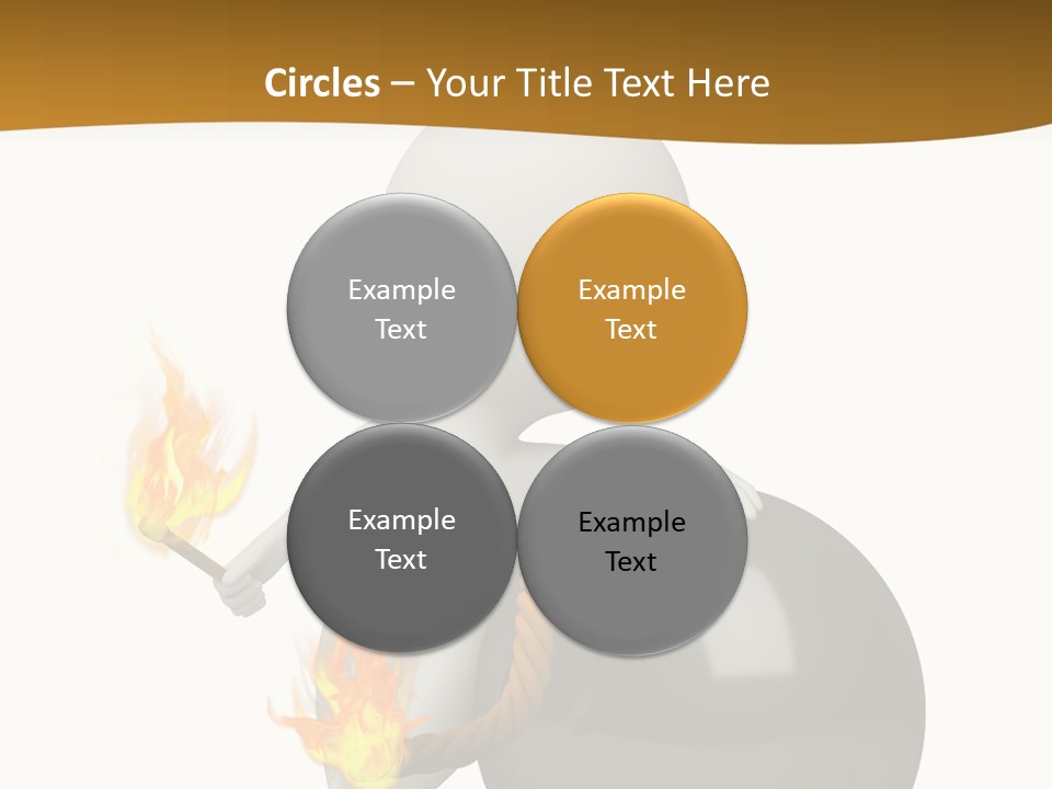 A Person Sitting On A Ball With A Fire In It PowerPoint Template