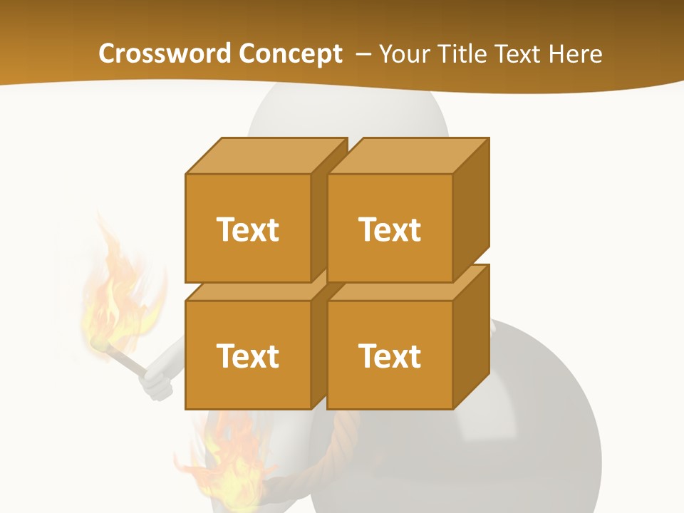 A Person Sitting On A Ball With A Fire In It PowerPoint Template