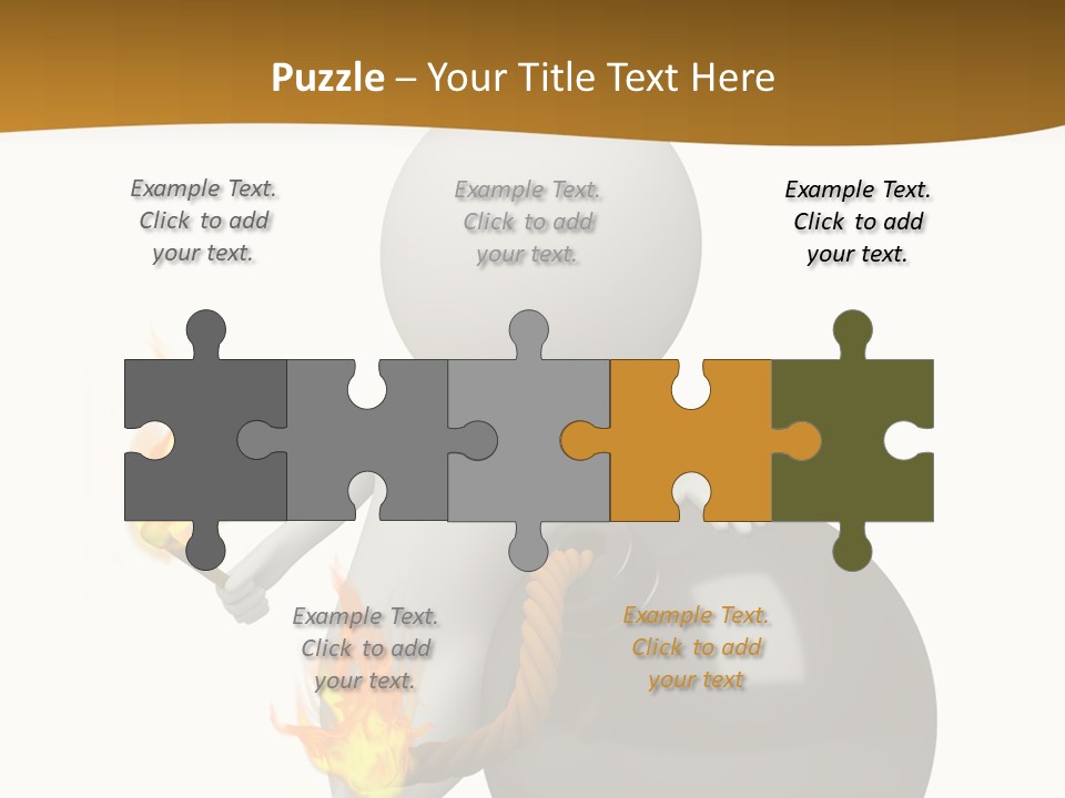 A Person Sitting On A Ball With A Fire In It PowerPoint Template