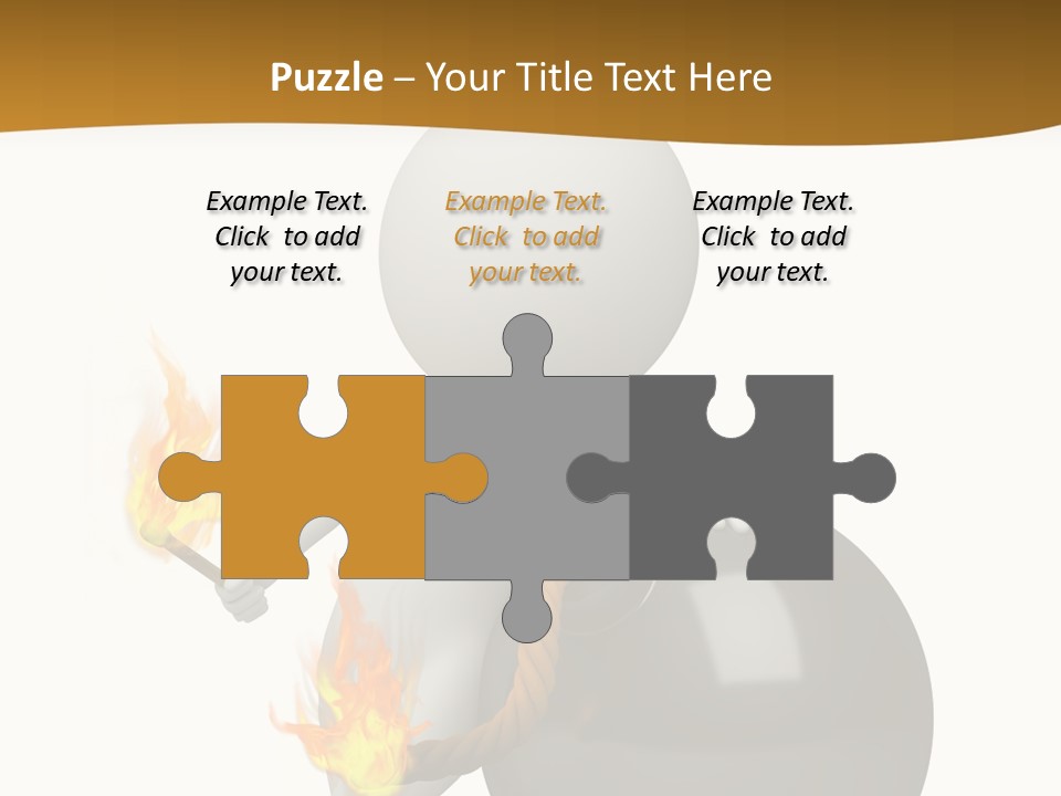 A Person Sitting On A Ball With A Fire In It PowerPoint Template