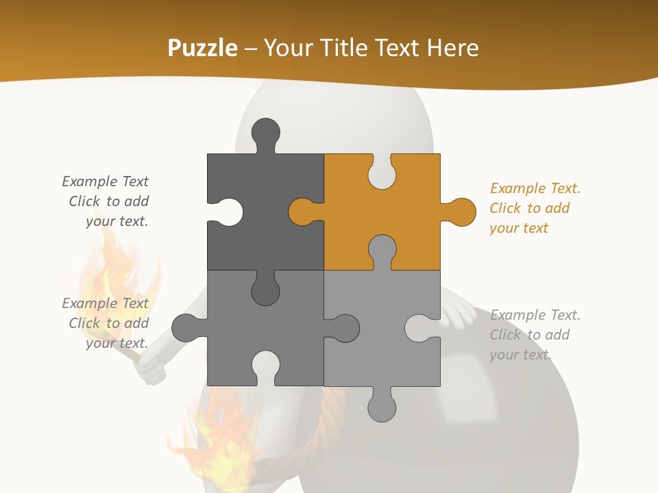 A Person Sitting On A Ball With A Fire In It PowerPoint Template