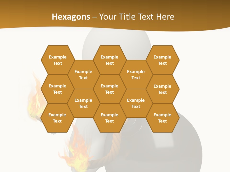 A Person Sitting On A Ball With A Fire In It PowerPoint Template