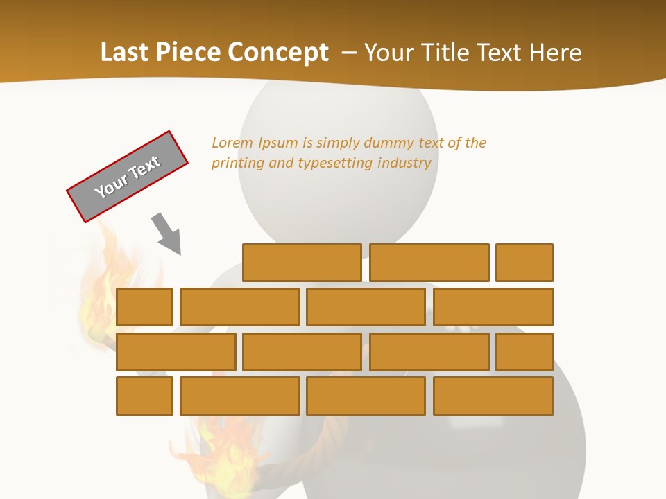 A Person Sitting On A Ball With A Fire In It PowerPoint Template