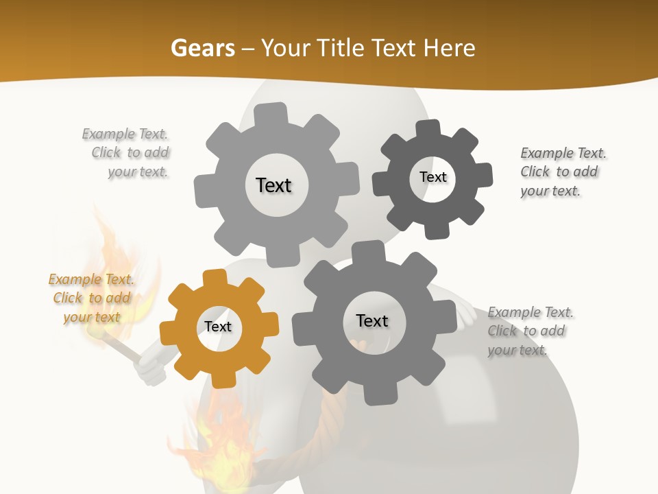 A Person Sitting On A Ball With A Fire In It PowerPoint Template