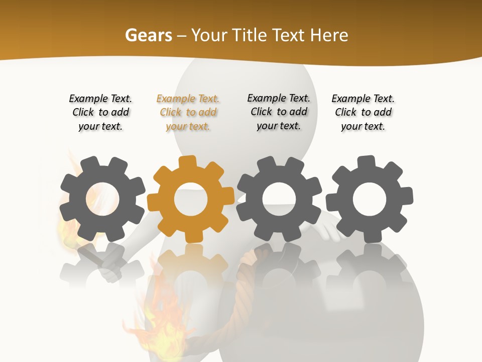 A Person Sitting On A Ball With A Fire In It PowerPoint Template