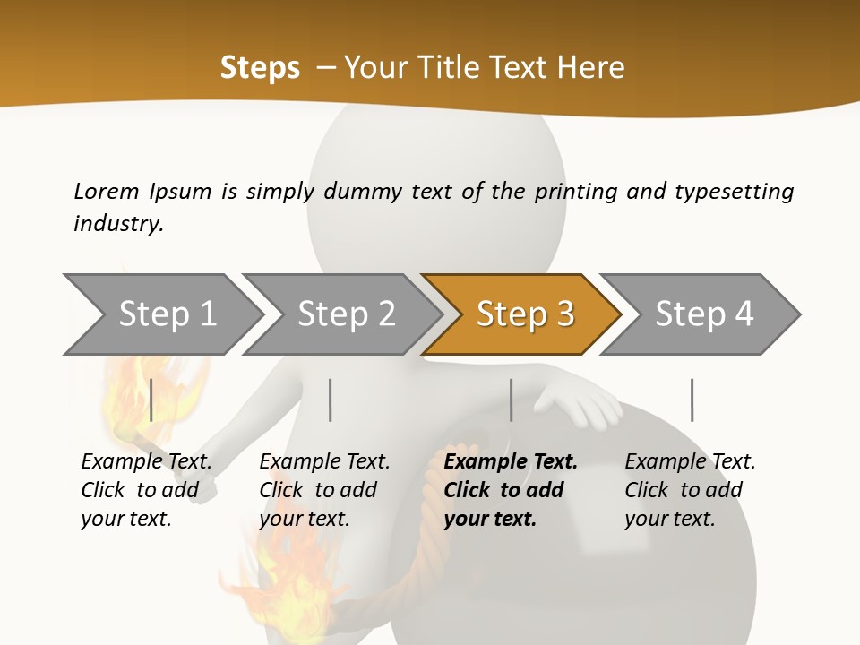 A Person Sitting On A Ball With A Fire In It PowerPoint Template