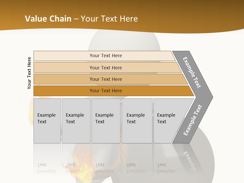 A Person Sitting On A Ball With A Fire In It PowerPoint Template