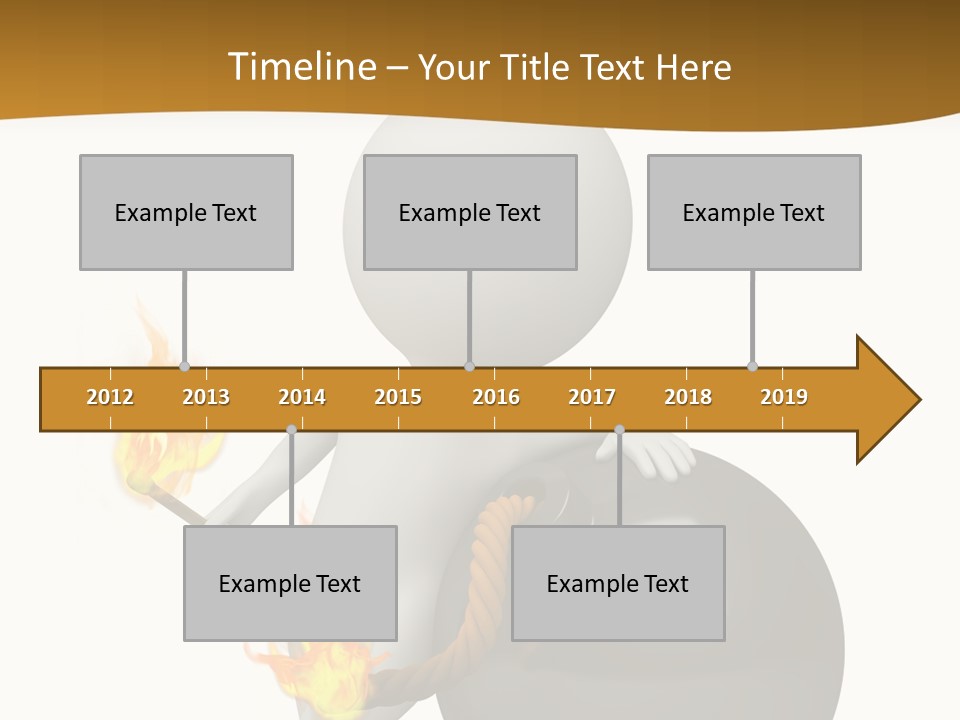 A Person Sitting On A Ball With A Fire In It PowerPoint Template