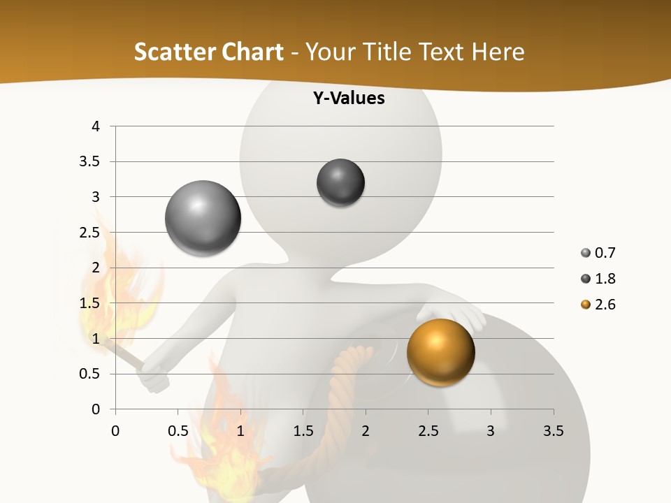 A Person Sitting On A Ball With A Fire In It PowerPoint Template