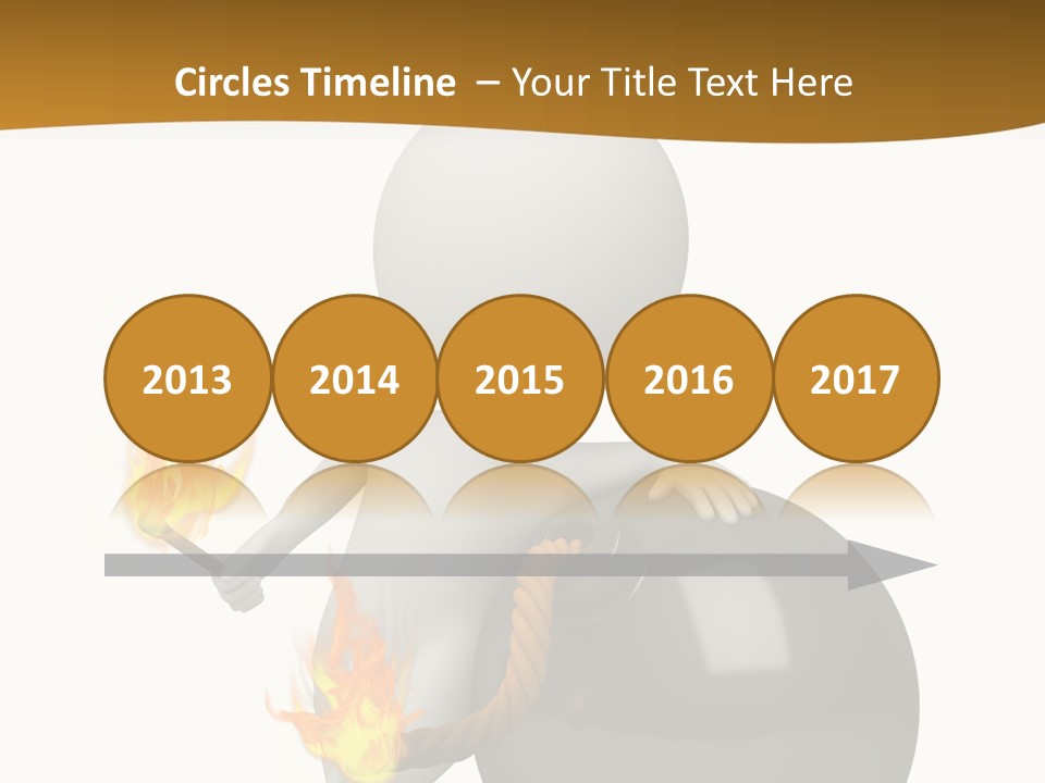 A Person Sitting On A Ball With A Fire In It PowerPoint Template