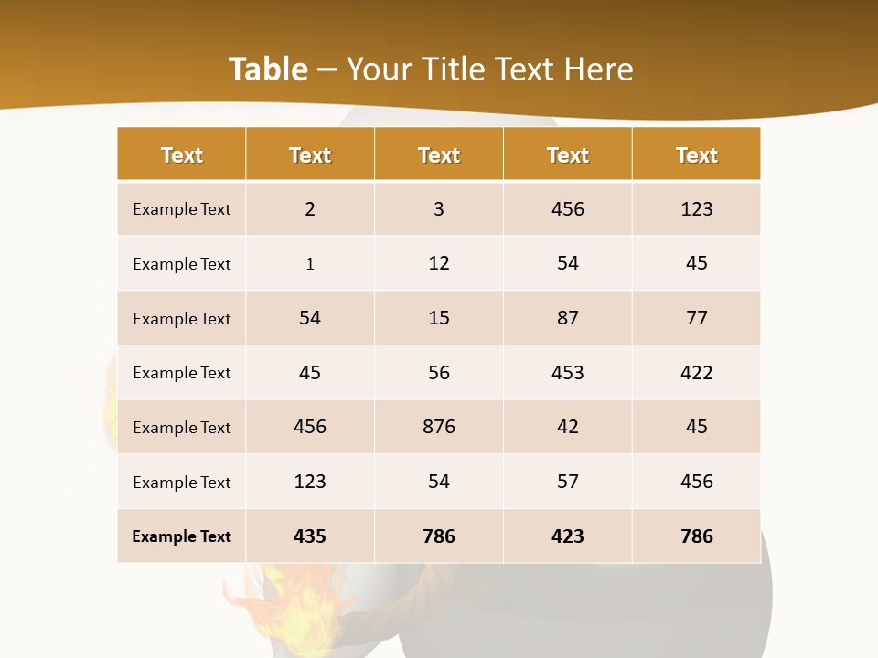 A Person Sitting On A Ball With A Fire In It PowerPoint Template