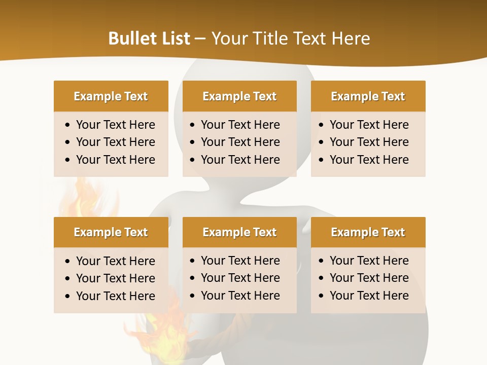 A Person Sitting On A Ball With A Fire In It PowerPoint Template