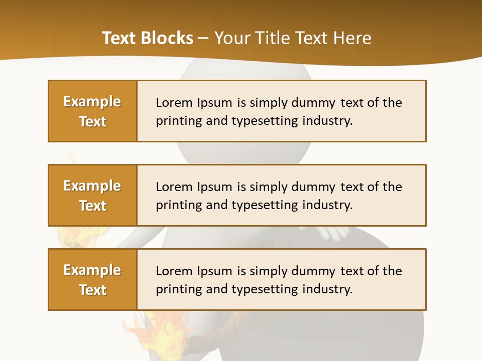 A Person Sitting On A Ball With A Fire In It PowerPoint Template