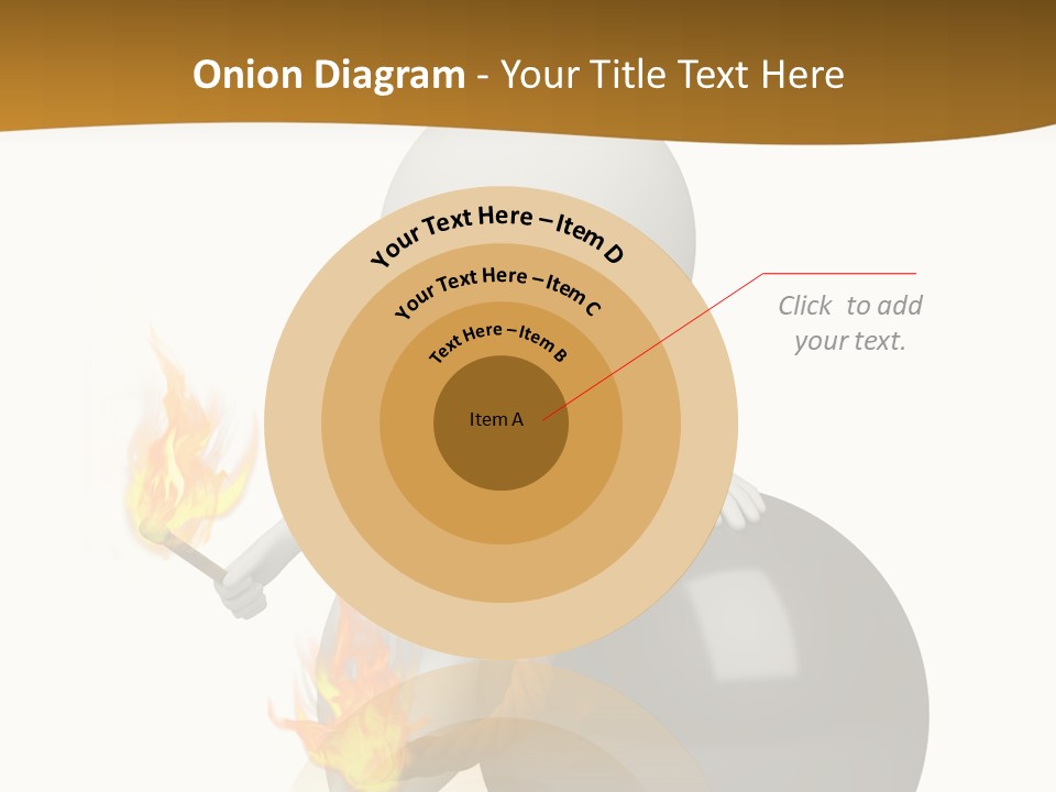 A Person Sitting On A Ball With A Fire In It PowerPoint Template