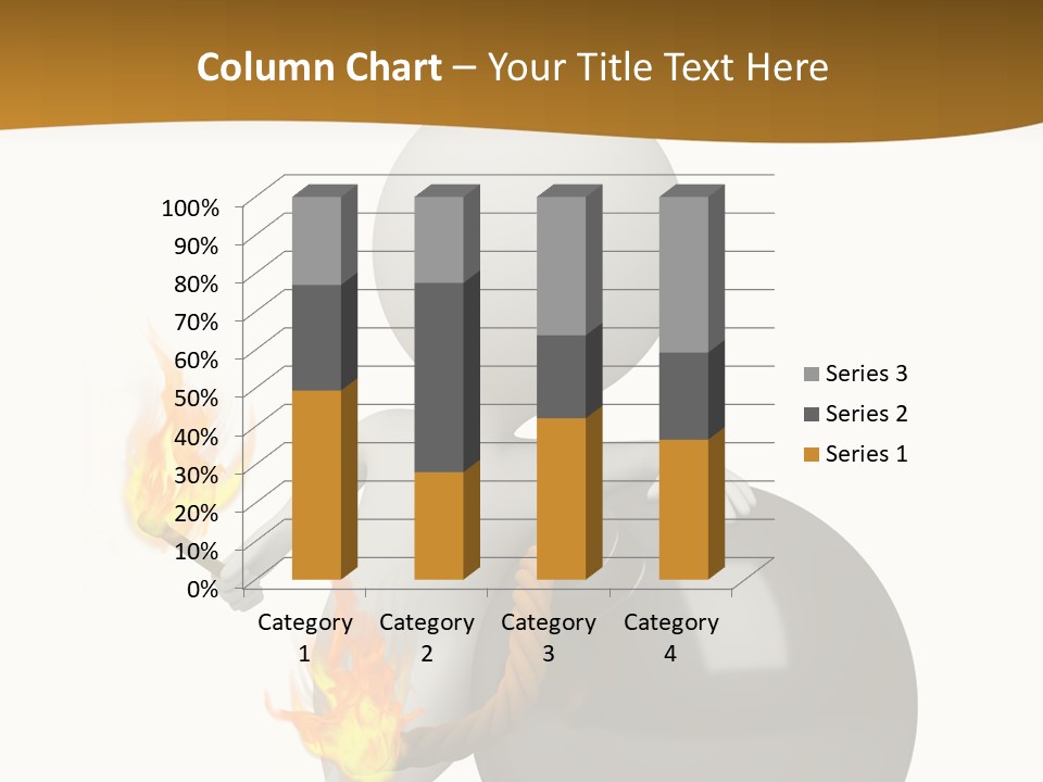 A Person Sitting On A Ball With A Fire In It PowerPoint Template