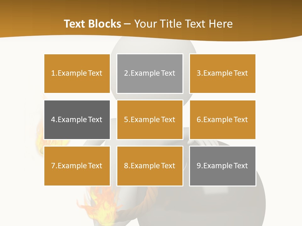 A Person Sitting On A Ball With A Fire In It PowerPoint Template