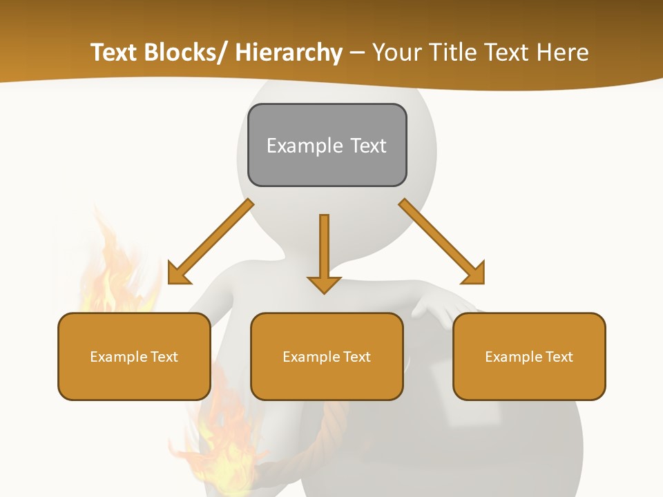 A Person Sitting On A Ball With A Fire In It PowerPoint Template