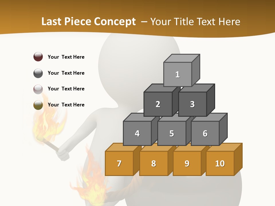 A Person Sitting On A Ball With A Fire In It PowerPoint Template