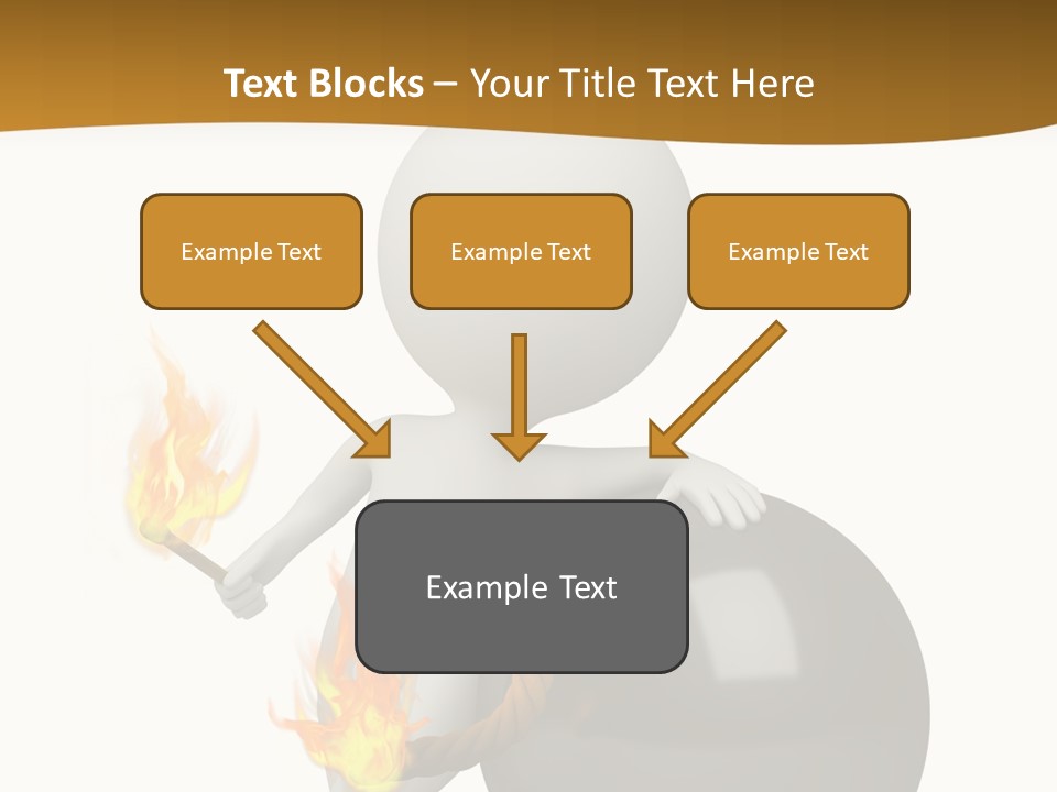 A Person Sitting On A Ball With A Fire In It PowerPoint Template