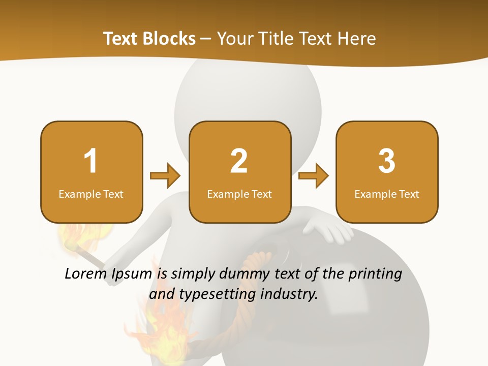 A Person Sitting On A Ball With A Fire In It PowerPoint Template