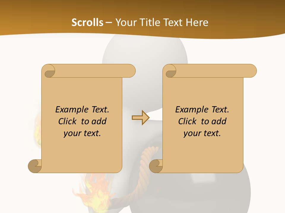 A Person Sitting On A Ball With A Fire In It PowerPoint Template