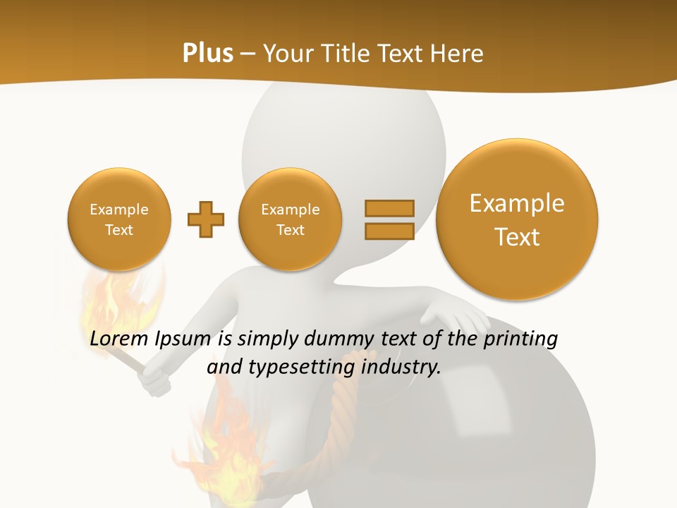 A Person Sitting On A Ball With A Fire In It PowerPoint Template