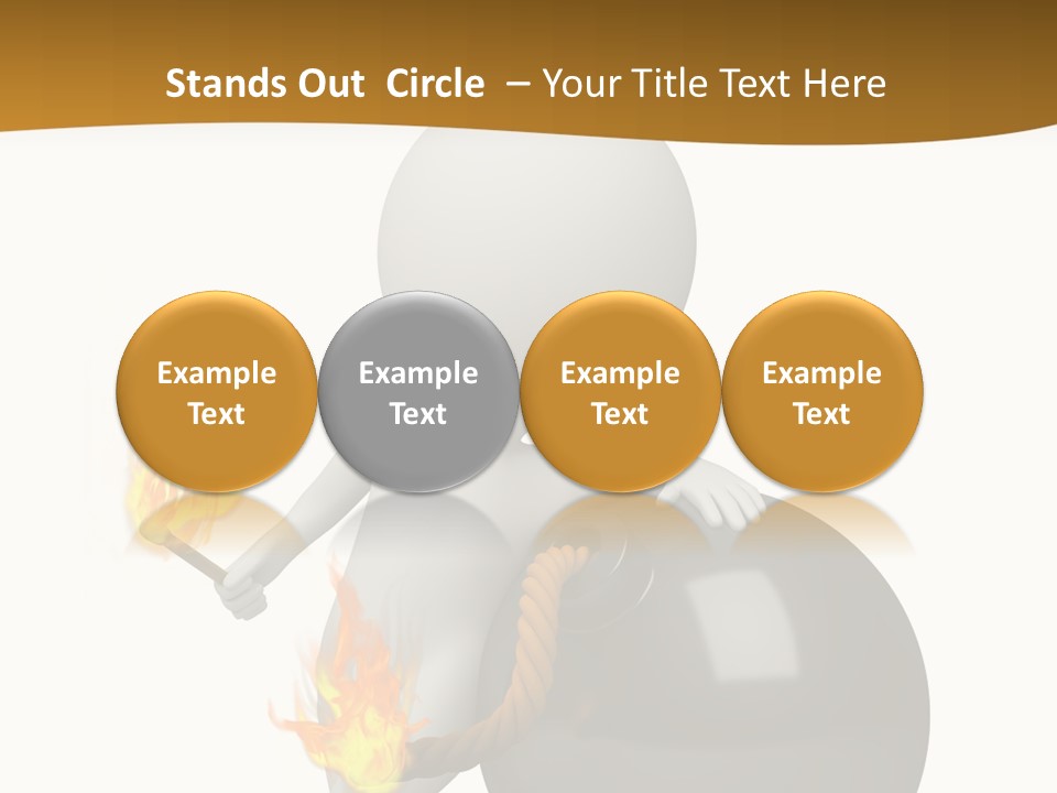 A Person Sitting On A Ball With A Fire In It PowerPoint Template