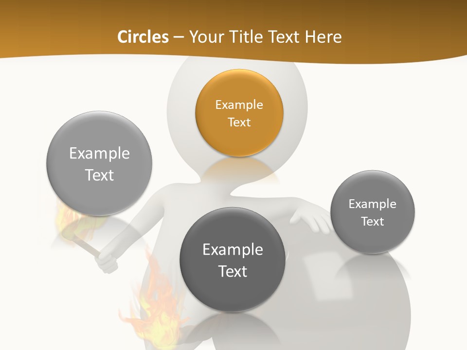 A Person Sitting On A Ball With A Fire In It PowerPoint Template