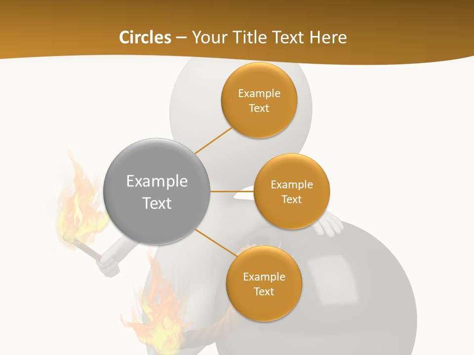 A Person Sitting On A Ball With A Fire In It PowerPoint Template