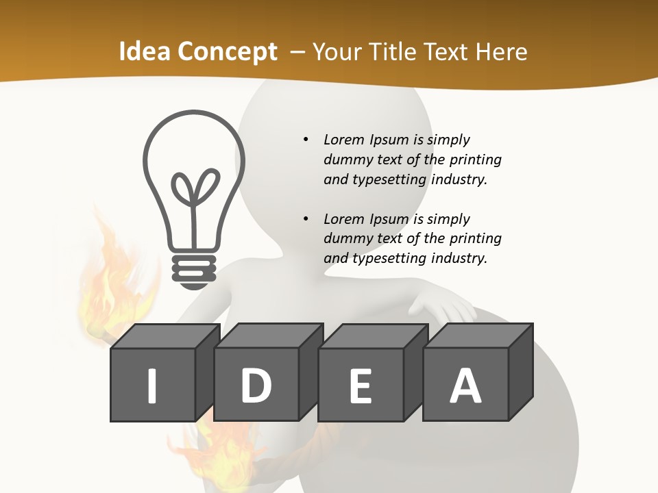 A Person Sitting On A Ball With A Fire In It PowerPoint Template