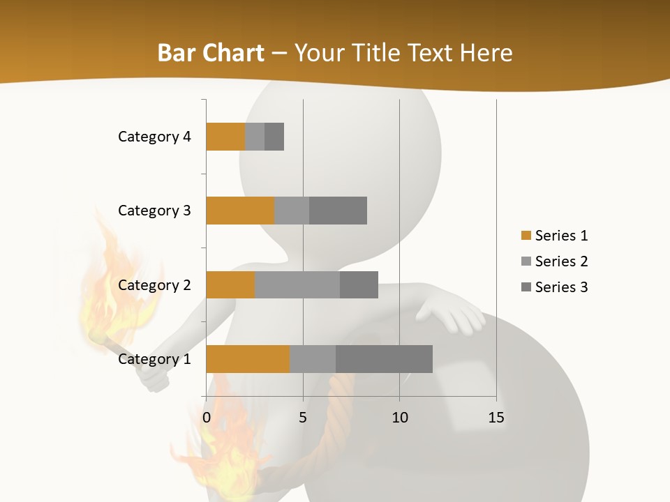 A Person Sitting On A Ball With A Fire In It PowerPoint Template