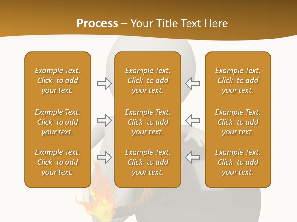 A Person Sitting On A Ball With A Fire In It PowerPoint Template