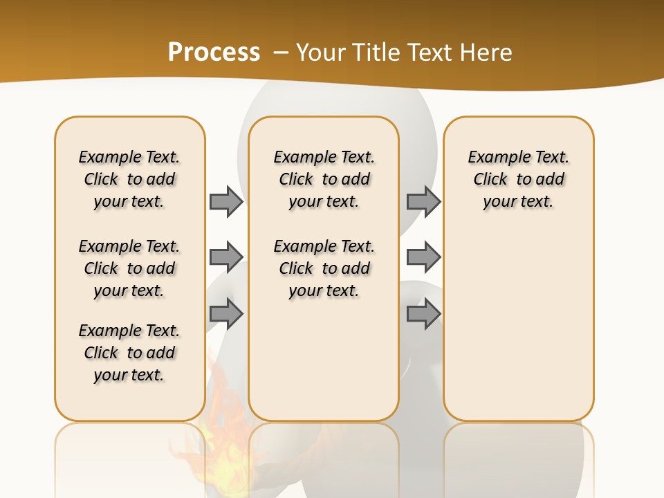 A Person Sitting On A Ball With A Fire In It PowerPoint Template