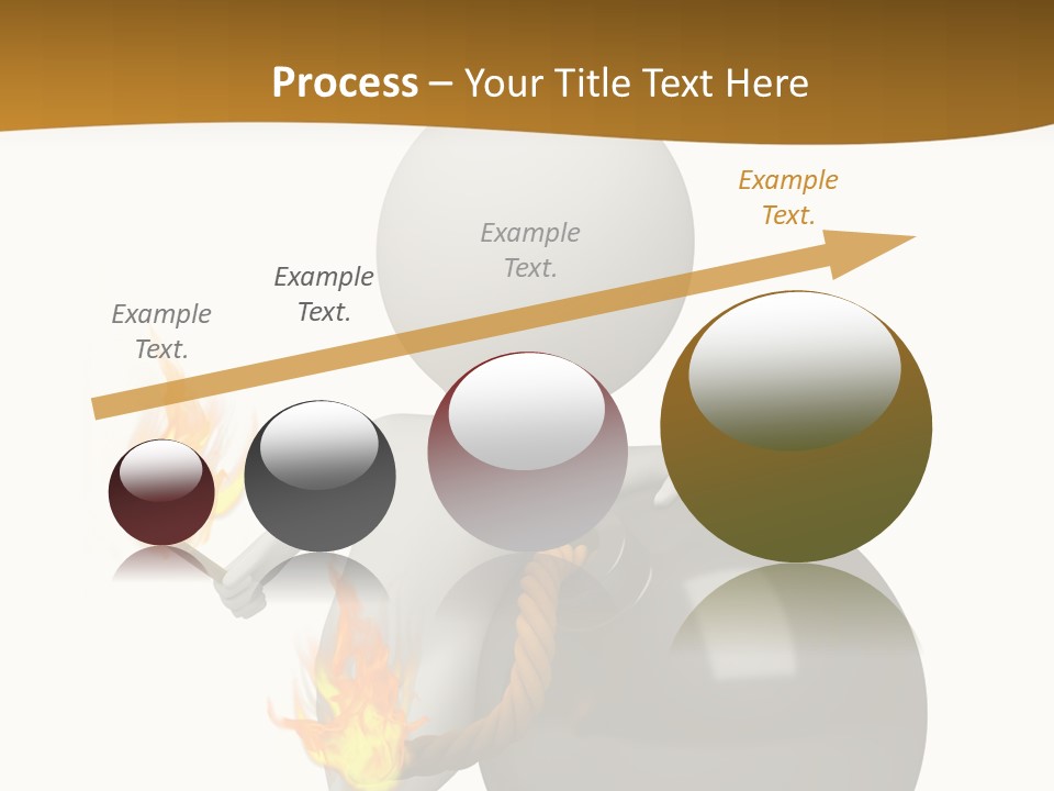 A Person Sitting On A Ball With A Fire In It PowerPoint Template