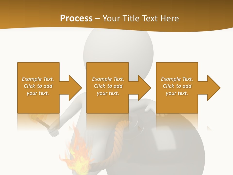 A Person Sitting On A Ball With A Fire In It PowerPoint Template