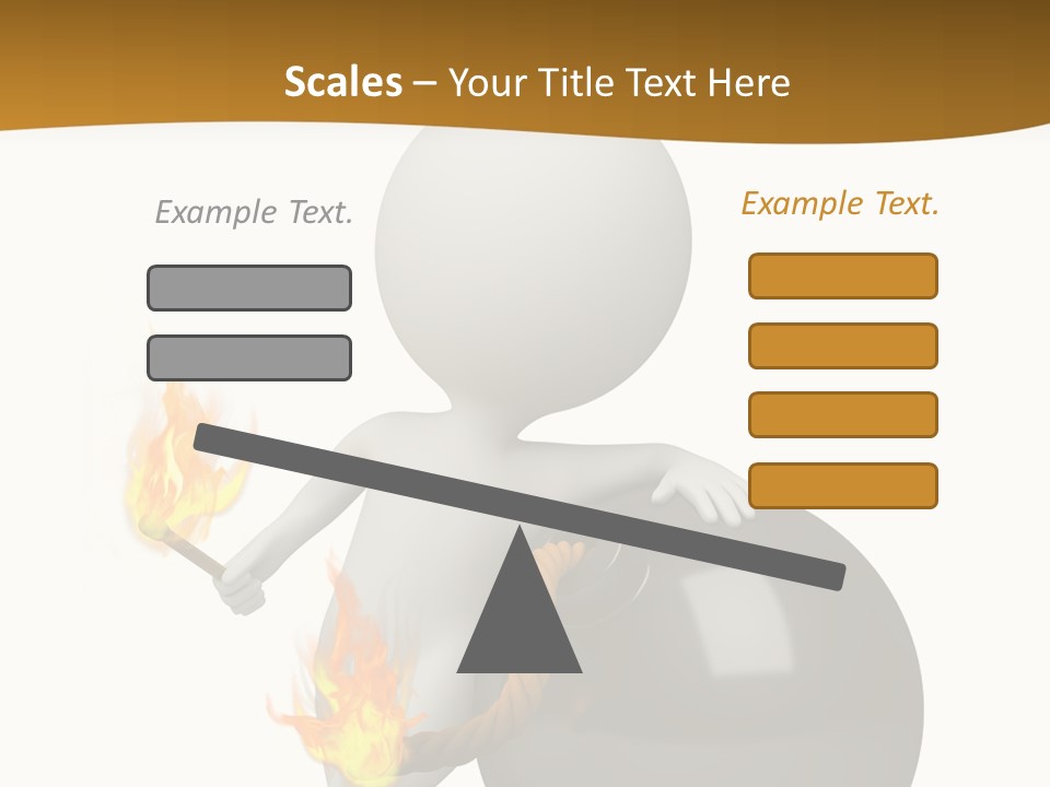 A Person Sitting On A Ball With A Fire In It PowerPoint Template