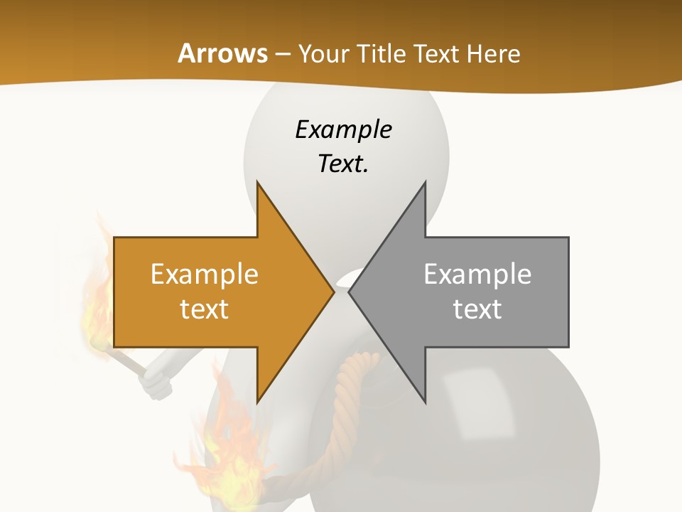 A Person Sitting On A Ball With A Fire In It PowerPoint Template