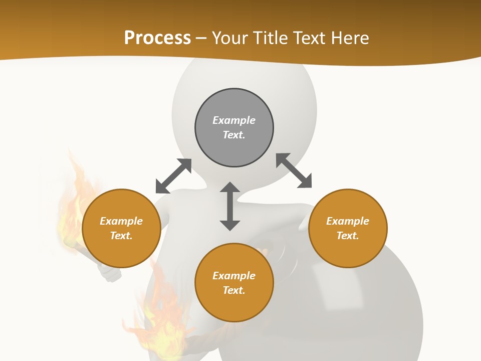 A Person Sitting On A Ball With A Fire In It PowerPoint Template