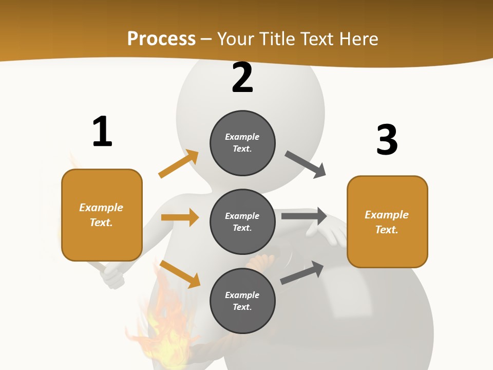 A Person Sitting On A Ball With A Fire In It PowerPoint Template