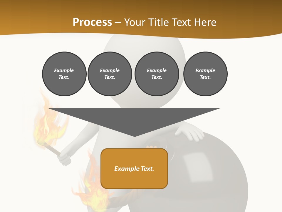 A Person Sitting On A Ball With A Fire In It PowerPoint Template