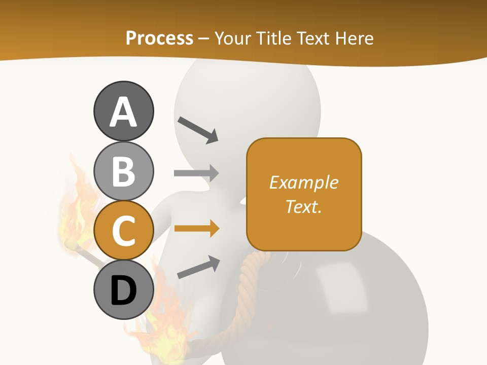 A Person Sitting On A Ball With A Fire In It PowerPoint Template