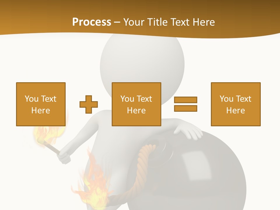 A Person Sitting On A Ball With A Fire In It PowerPoint Template